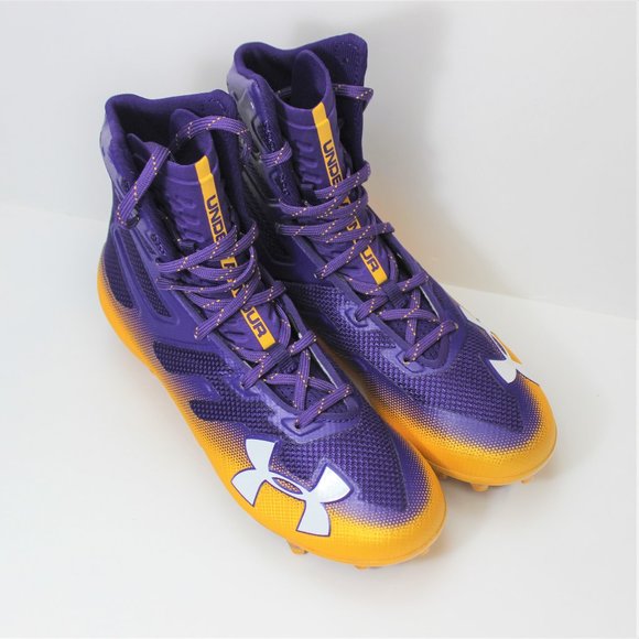 purple under armour football cleats